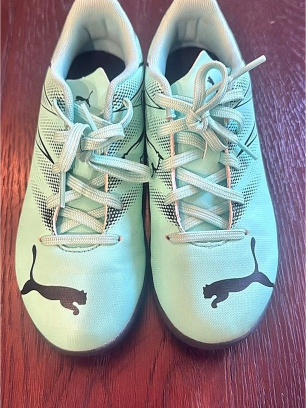Puma Youth Soccer Turf Shoes Cleats Mint Green Black Size 3